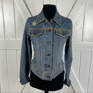 Levi’s denim jean jacket with cat design size M